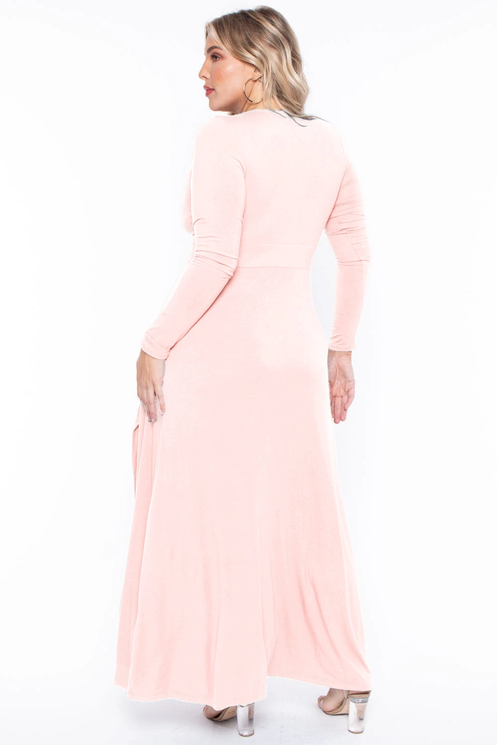 Plus Size Narine Plunging Maxi Dress- Blush Plus Size Narine Plunging Maxi Dress- Blush -Kitchensuppliesdeal curvy sense dresses plus size narine plunging maxi dress blush 30762316333153
