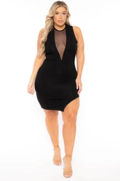 Plus Size Nicki Mesh Dress - Black 7 Plus Size Nicki Mesh Dress - Black -Kitchensuppliesdeal curvy sense dresses plus size nicki mesh dress black 30074564345953