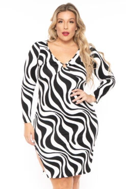 Plus Size Niela Abstract Midi Dress - Black -Kitchensuppliesdeal curvy sense dresses plus size niela abstract midi dress black 30324315455585