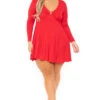 Plus Size Niela Flare Dress - Red 2 Plus Size Niela Flare Dress - Red -Kitchensuppliesdeal curvy sense dresses plus size niela flare dress red 30224570089569