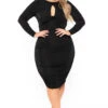 Plus Size Nilani Twist Front Midi Dress - Black 1 Plus Size Nilani Twist Front Midi Dress - Black -Kitchensuppliesdeal curvy sense dresses plus size nilani twist front midi dress black 30966473261153