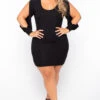 Plus Size Noire Bodycon Dress - Black -Kitchensuppliesdeal curvy sense dresses plus size noire bodycon dress black 29886811209825