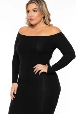 Plus Size Off The Shoulder Maxi Dress - Black -Kitchensuppliesdeal curvy sense dresses plus size off the shoulder maxi dress black 30598772195425