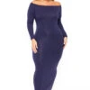 Plus Size Off The Shoulder Maxi Dress - Navy 1 Plus Size Off The Shoulder Maxi Dress - Navy -Kitchensuppliesdeal curvy sense dresses plus size off the shoulder maxi dress navy 30103313350753