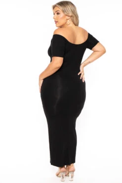 Plus Size Off The Shoulder Tube Maxi Dress - Black -Kitchensuppliesdeal curvy sense dresses plus size off the shoulder tube maxi dress black 30103317741665