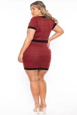 Plus Size Penelope Plaid Dress- Red 5 Plus Size Penelope Plaid Dress- Red -Kitchensuppliesdeal curvy sense dresses plus size penelope plaid dress red 31638874587233