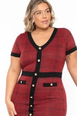 Plus Size Penelope Plaid Dress- Red 6 Plus Size Penelope Plaid Dress- Red -Kitchensuppliesdeal curvy sense dresses plus size penelope plaid dress red 31638874620001
