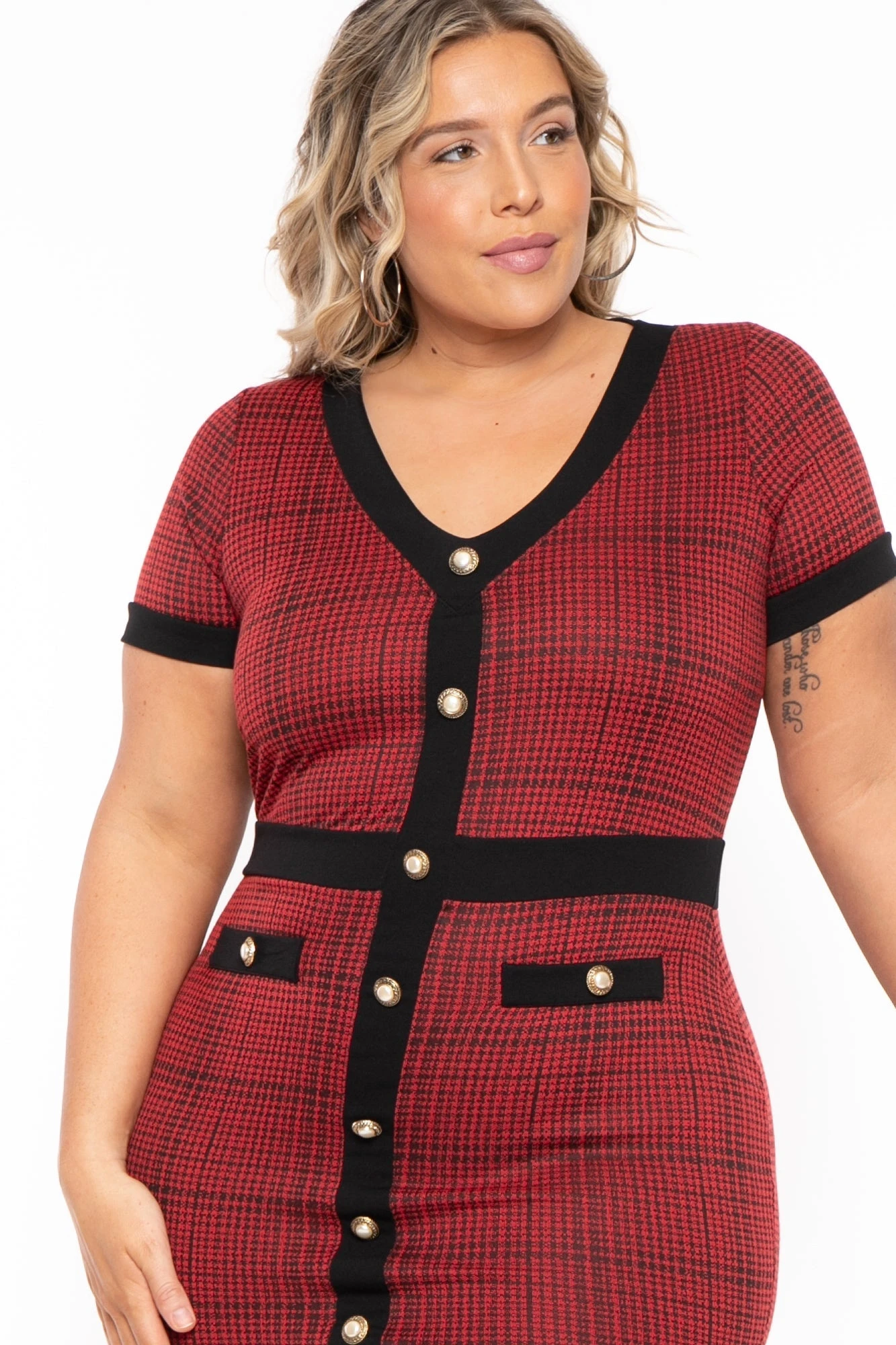 Plus Size Penelope Plaid Dress- Red Plus Size Penelope Plaid Dress- Red -Kitchensuppliesdeal curvy sense dresses plus size penelope plaid dress red 31638874620001