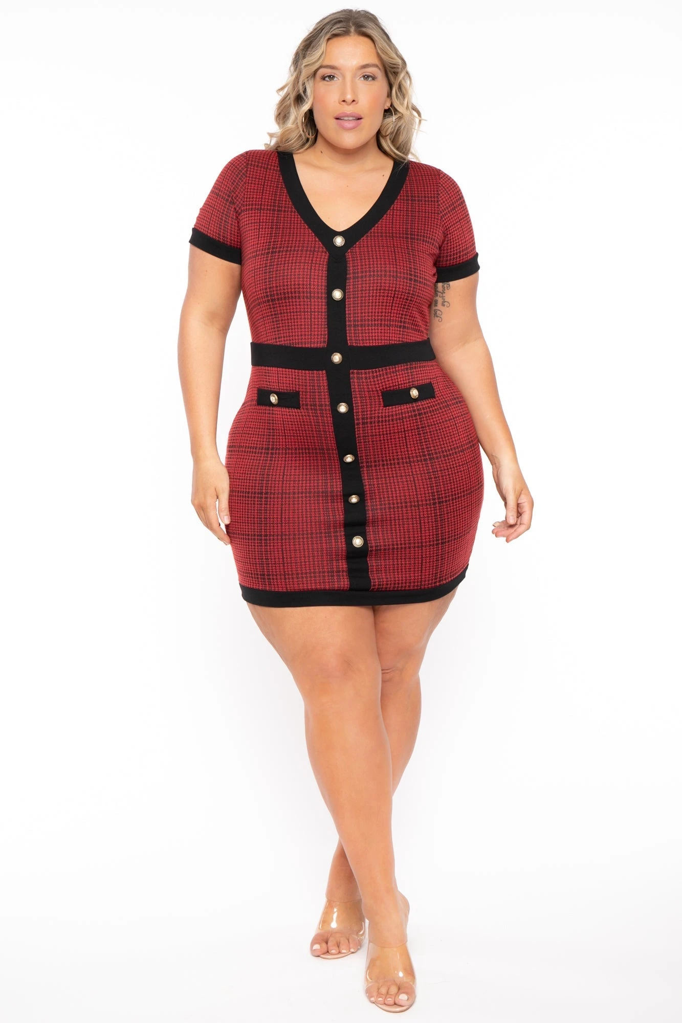 Plus Size Penelope Plaid Dress- Red Plus Size Penelope Plaid Dress- Red -Kitchensuppliesdeal curvy sense dresses plus size penelope plaid dress red 31638874652769