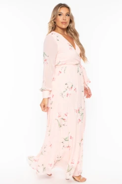 Plus Size Priscilla Floral Maxi Dress - Pink 4 Plus Size Priscilla Floral Maxi Dress - Pink -Kitchensuppliesdeal curvy sense dresses plus size priscilla floral maxi dress pink 29260783222881