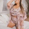 Plus Size Raven Palm Print 3 Piece Set- Mauve 1 Plus Size Raven Palm Print 3 Piece Set- Mauve -Kitchensuppliesdeal curvy sense dresses plus size raven palm print 3 piece set mauve 31557477138529
