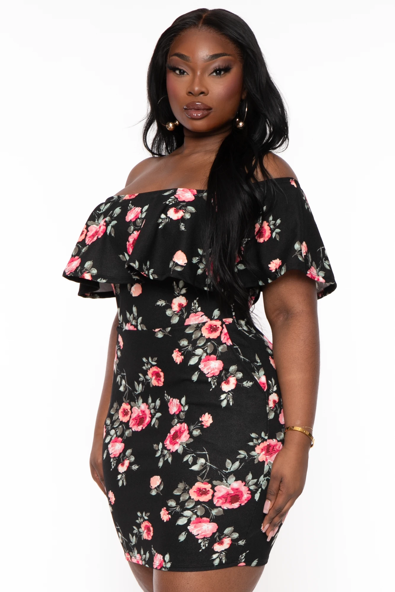 Plus Size Reevabel Frill Bodycon Dress- Black Plus Size Reevabel Frill Bodycon Dress- Black -Kitchensuppliesdeal curvy sense dresses plus size reevabel frill bodycon dress black 32213019164769