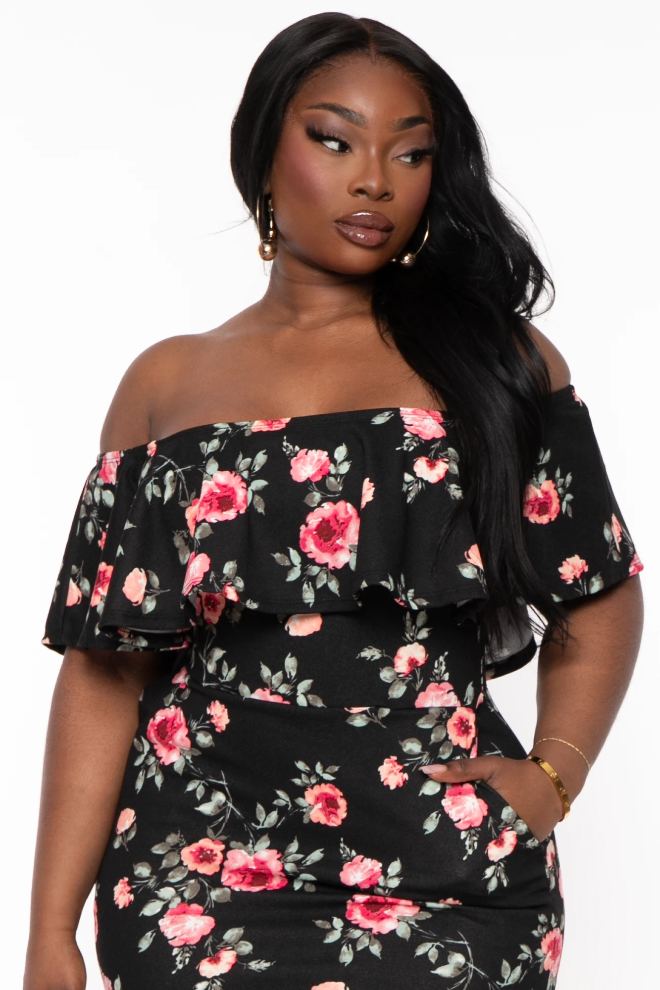 Plus Size Reevabel Frill Bodycon Dress- Black Plus Size Reevabel Frill Bodycon Dress- Black -Kitchensuppliesdeal curvy sense dresses plus size reevabel frill bodycon dress black 32213029453921
