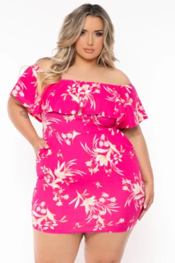 Plus Size Reevabel Frill Bodycon Dress- Pink 4 Plus Size Reevabel Frill Bodycon Dress- Pink -Kitchensuppliesdeal curvy sense dresses plus size reevabel frill bodycon dress pink 32075720491105