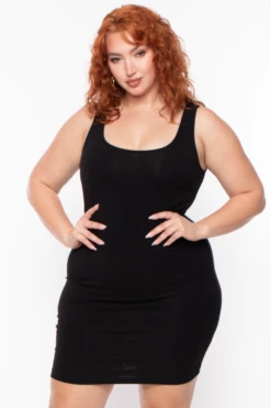 Ambiance Plus Size Roberta Rib Tank Bodycon Dress - Black -Kitchensuppliesdeal curvy sense dresses plus size roberta rib tank bodycon dress black 29262205124705