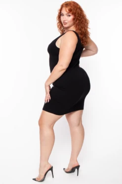 Ambiance Plus Size Roberta Rib Tank Bodycon Dress - Black -Kitchensuppliesdeal curvy sense dresses plus size roberta rib tank bodycon dress black 29262208335969