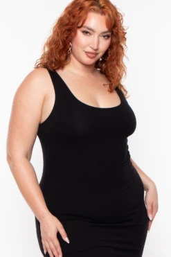 Ambiance Plus Size Roberta Rib Tank Bodycon Dress - Black -Kitchensuppliesdeal curvy sense dresses plus size roberta rib tank bodycon dress black 29262208401505