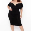 Plus Size Roni Ruched Bodycon Dress - Black -Kitchensuppliesdeal curvy sense dresses plus size roni ruched bodycon dress black 29259816665185