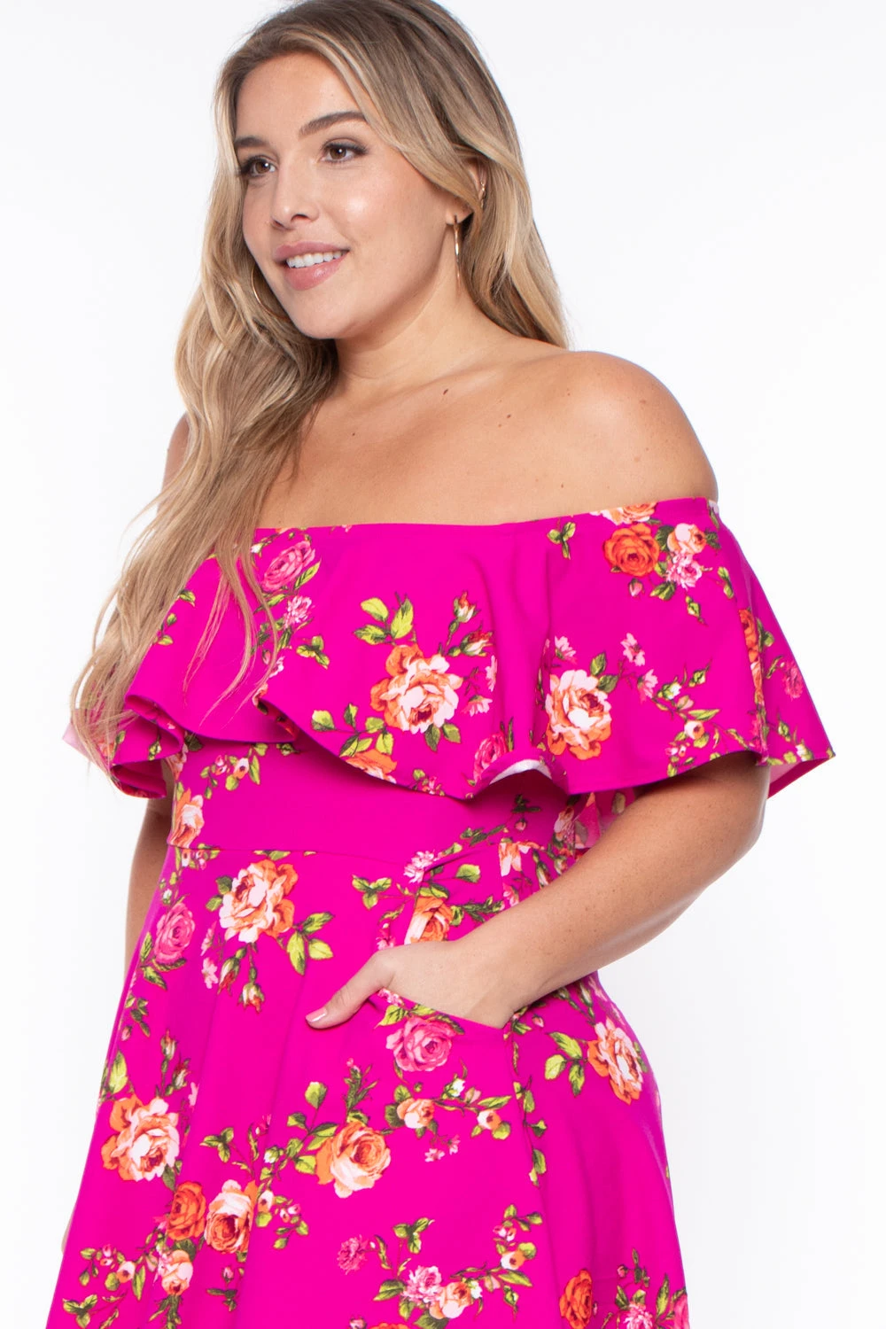 Plus Size Rosabel Floral Dress- Fuchsia Plus Size Rosabel Floral Dress- Fuchsia -Kitchensuppliesdeal curvy sense dresses plus size rosabel floral dress fuchsia 29258686660705