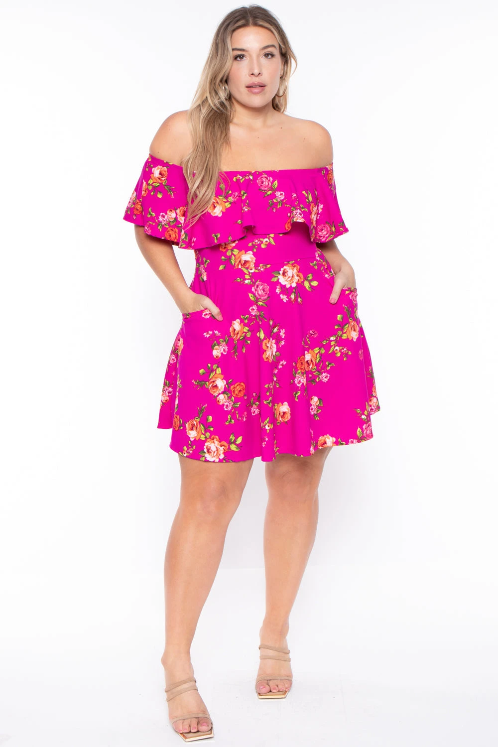 Plus Size Rosabel Floral Dress- Fuchsia Plus Size Rosabel Floral Dress- Fuchsia -Kitchensuppliesdeal curvy sense dresses plus size rosabel floral dress fuchsia 29266048680033