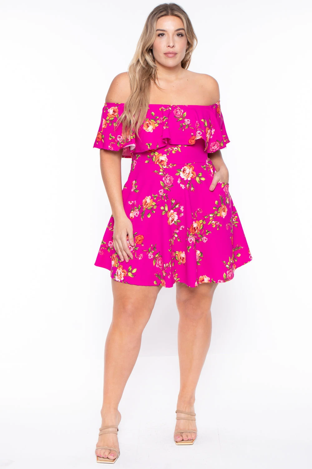 Plus Size Rosabel Floral Dress- Fuchsia Plus Size Rosabel Floral Dress- Fuchsia -Kitchensuppliesdeal curvy sense dresses plus size rosabel floral dress fuchsia 29266057658465
