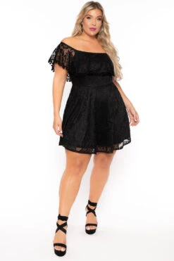 Plus Size Rosabel Lace Dress- Black 4 Plus Size Rosabel Lace Dress- Black -Kitchensuppliesdeal curvy sense dresses plus size rosabel lace dress black 30043413807201