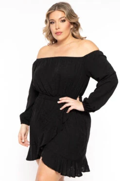 Plus Size Sabrina Off The Shoulder Dress - Black 4 Plus Size Sabrina Off The Shoulder Dress - Black -Kitchensuppliesdeal curvy sense dresses plus size sabrina off the shoulder dress black 31343409856609