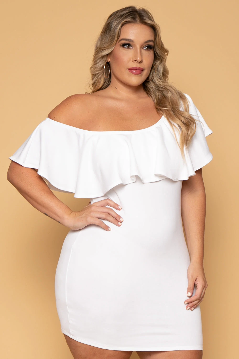 Plus Size Saia Bodycon Dress - White Plus Size Saia Bodycon Dress - White -Kitchensuppliesdeal curvy sense dresses plus size saia bodycon dress white 29593181192289
