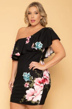 Plus Size Saia Floral Bodycon Dress - Black 4 Plus Size Saia Floral Bodycon Dress - Black -Kitchensuppliesdeal curvy sense dresses plus size saia floral bodycon dress black 29593035047009