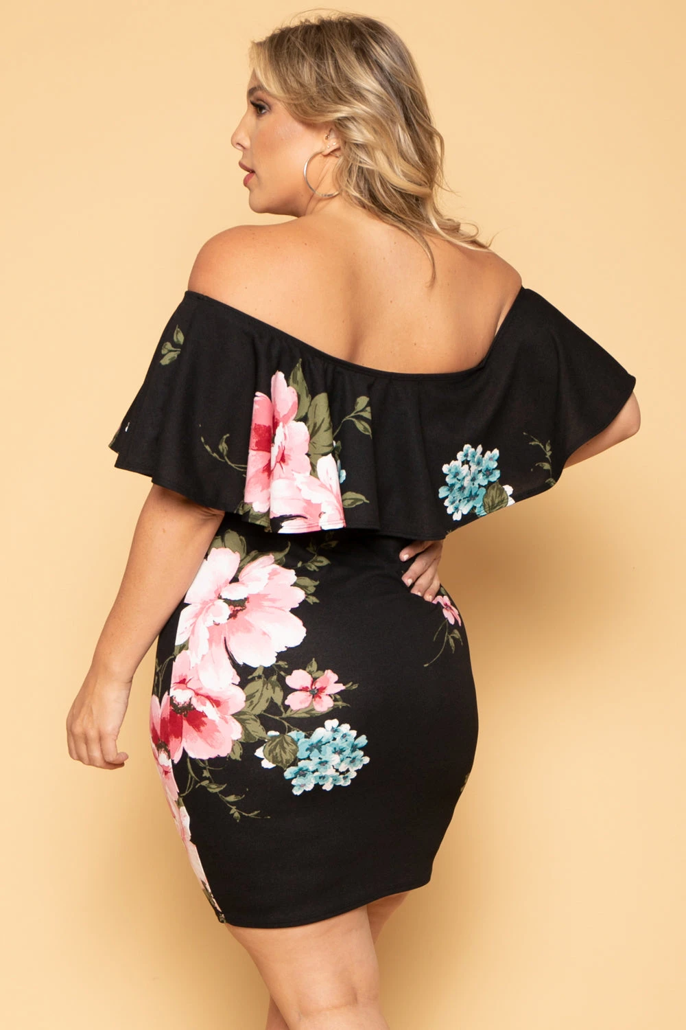 Plus Size Saia Floral Bodycon Dress - Black Plus Size Saia Floral Bodycon Dress - Black -Kitchensuppliesdeal curvy sense dresses plus size saia floral bodycon dress black 29593046188129