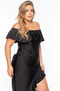 Plus Size Samba Frill Bodycon Dress - Black 3 Plus Size Samba Frill Bodycon Dress - Black -Kitchensuppliesdeal curvy sense dresses plus size samba frill bodycon dress black 29259461099617