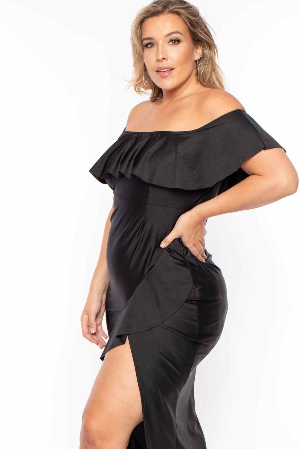 Plus Size Samba Frill Bodycon Dress - Black Plus Size Samba Frill Bodycon Dress - Black -Kitchensuppliesdeal curvy sense dresses plus size samba frill bodycon dress black 29259461394529