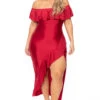Plus Size Samba Frill Bodycon Dress - Ruby 1 Plus Size Samba Frill Bodycon Dress - Ruby -Kitchensuppliesdeal curvy sense dresses plus size samba frill bodycon dress ruby 30548337131617