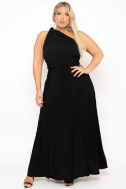 Plus Size Sashay Infinity Convertible Dress- Black 4 Plus Size Sashay Infinity Convertible Dress- Black -Kitchensuppliesdeal curvy sense dresses plus size sashay infinity convertible dress black 29590977085537