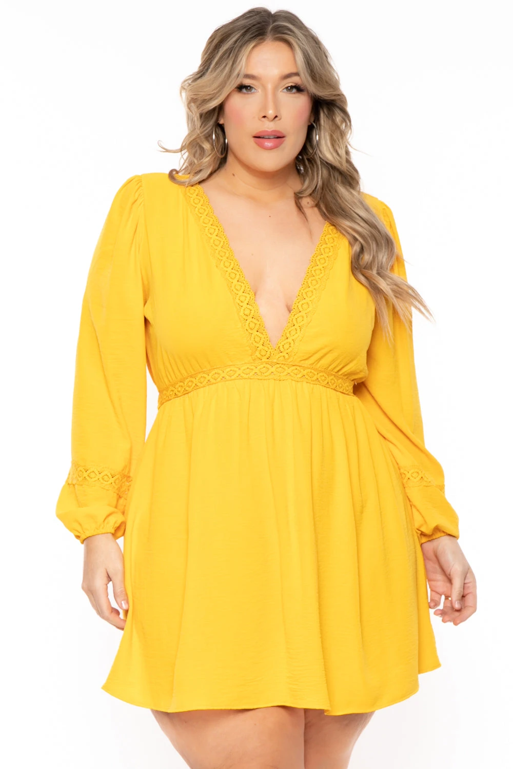 Plus Size Sayra Woven Dress - Yellow Plus Size Sayra Woven Dress - Yellow -Kitchensuppliesdeal curvy sense dresses plus size sayra woven dress yellow 31638857613409