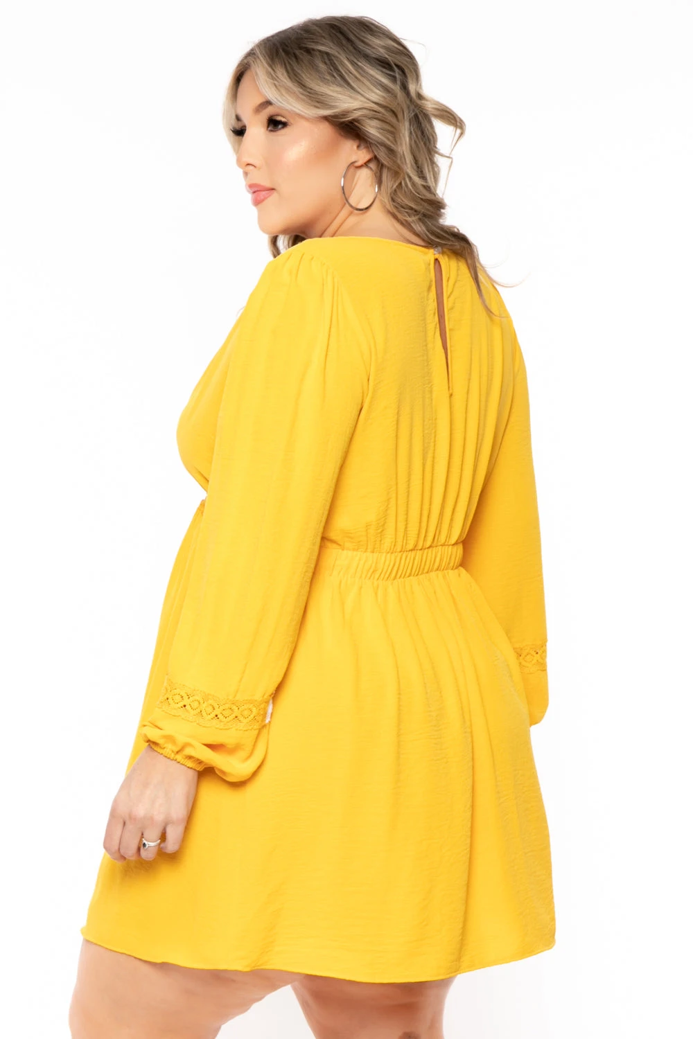 Plus Size Sayra Woven Dress - Yellow Plus Size Sayra Woven Dress - Yellow -Kitchensuppliesdeal curvy sense dresses plus size sayra woven dress yellow 31638857678945