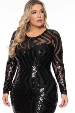 Bluebell Plus Size Sequin Gatsby Dress - Black -Kitchensuppliesdeal curvy sense dresses plus size sequin gatsby dress black 30521615548513