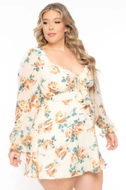 Plus Size Serena Chiffon Floral Dress - Ivory 4 Plus Size Serena Chiffon Floral Dress - Ivory -Kitchensuppliesdeal curvy sense dresses plus size serena chiffon floral dress ivory 31383847600225