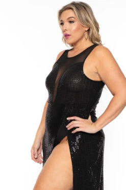 Plus Size Siren Shimmer Dress- Black 4 Plus Size Siren Shimmer Dress- Black -Kitchensuppliesdeal curvy sense dresses plus size siren shimmer dress black 30512171745377