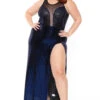 Plus Size Siren Shimmer Dress- Blue 2 Plus Size Siren Shimmer Dress- Blue -Kitchensuppliesdeal curvy sense dresses plus size siren shimmer dress blue 30512178069601