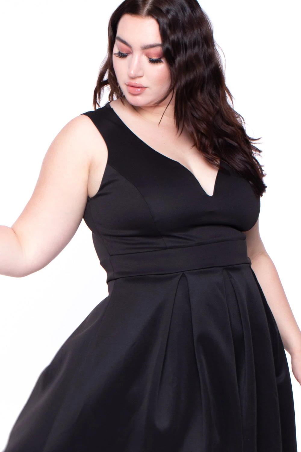 Plus Size Sleeveless Diva High-Low Dress - Black Solid Plus Size Sleeveless Diva High-Low Dress - Black -Kitchensuppliesdeal curvy sense dresses plus size sleeveless diva high low dress black 29266839076961