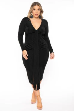 Plus Size Solara Slinky Midi Dress - Black 4 Plus Size Solara Slinky Midi Dress - Black -Kitchensuppliesdeal curvy sense dresses plus size solara slinky midi dress black 30925558874209