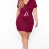 Plus Size Sporty Varsity Stripe Hoodie Dress - Burgundy -Kitchensuppliesdeal curvy sense dresses plus size sporty varsity stripe hoodie dress burgundy 29254182928481