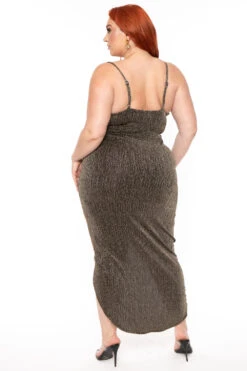 Plus Size Star Kissed Slinky Bodycon Dress - Gold -Kitchensuppliesdeal curvy sense dresses plus size star kissed slinky bodycon dress gold 30671682371681