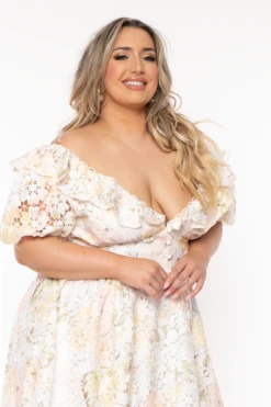 Plus Size Sweet Floral Crochet Mini Dress - Multi -Kitchensuppliesdeal curvy sense dresses plus size sweet floral crochet mini dress multi 32107118821473