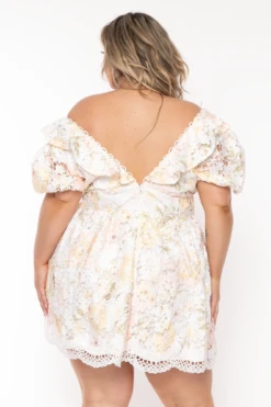 Plus Size Sweet Floral Crochet Mini Dress - Multi -Kitchensuppliesdeal curvy sense dresses plus size sweet floral crochet mini dress multi 32107118919777