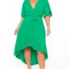 Bluebell Plus Size Tati Surplice Ruffle Dress - Green -Kitchensuppliesdeal curvy sense dresses plus size tati surplice ruffle dress green 29254733398113
