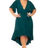 Bluebell Plus Size Tati Surplice Ruffle Dress - Hunter Green 1 Bluebell Plus Size Tati Surplice Ruffle Dress - Hunter Green -Kitchensuppliesdeal curvy sense dresses plus size tati surplice ruffle dress hunter green 30176467976289