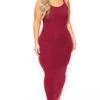 Plus Size Tess Ribbed Maxi Dress - Burgundy 1 Plus Size Tess Ribbed Maxi Dress - Burgundy -Kitchensuppliesdeal curvy sense dresses plus size tess ribbed maxi dress burgundy 30103450026081