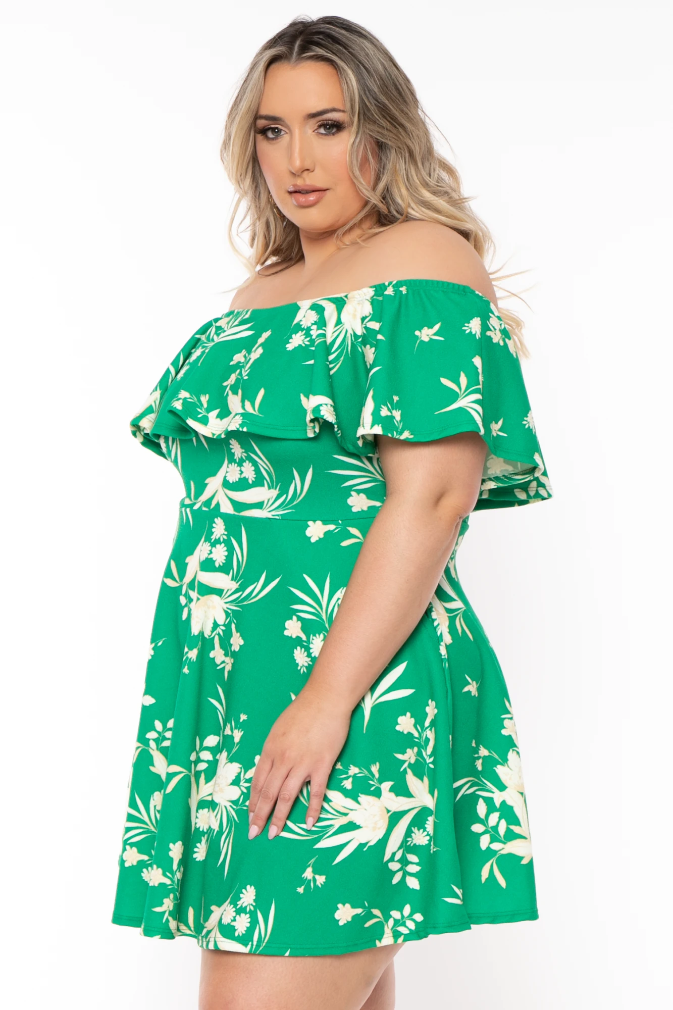 Plus Size Tiaanie Off the Shoulder fit and flare Dress- Green Plus Size Tiaanie Off The Shoulder Fit And Flare Dress- Green -Kitchensuppliesdeal curvy sense dresses plus size tiaanie off the shoulder fit and flare dress green 32199360282721